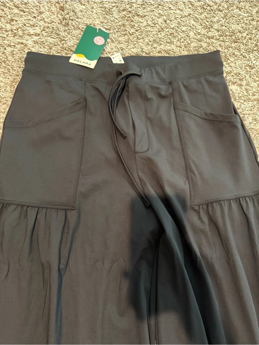 HALARA High Waisted Drawstring Pockets Wide Leg Yoga Pants